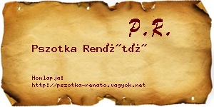 Pszotka Renátó névjegykártya