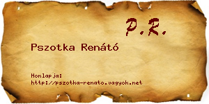 Pszotka Renátó névjegykártya